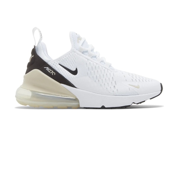 Nike Air Max 270 White and Black with Cream Accents - Picture 1 of 6